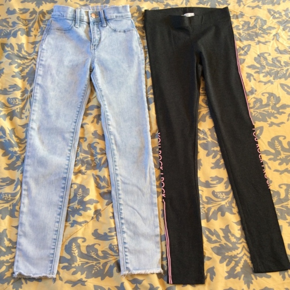 Old Navy light wash ballerina jeggings skinny jeans and H&M you rock leggings 12